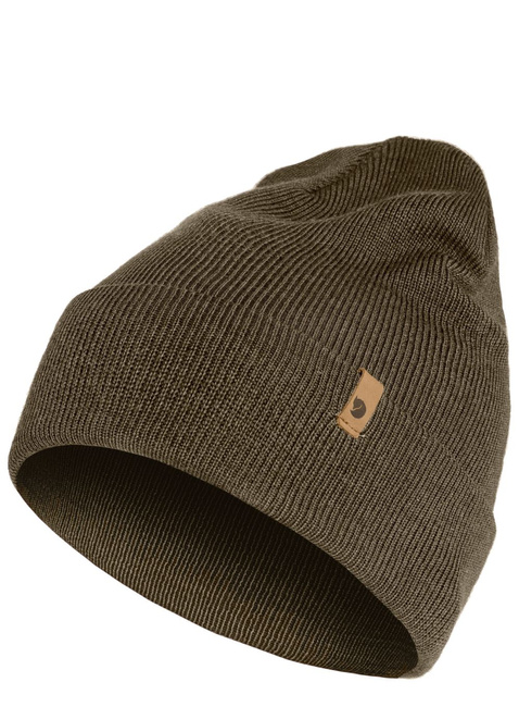 Czapka wełniana Fjallraven Classic Knit Hat - dark olive