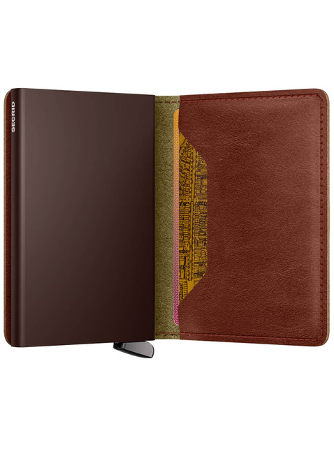 Skórzany portfel RFID Secrid Premium Slimwallet + Basco - whiskey