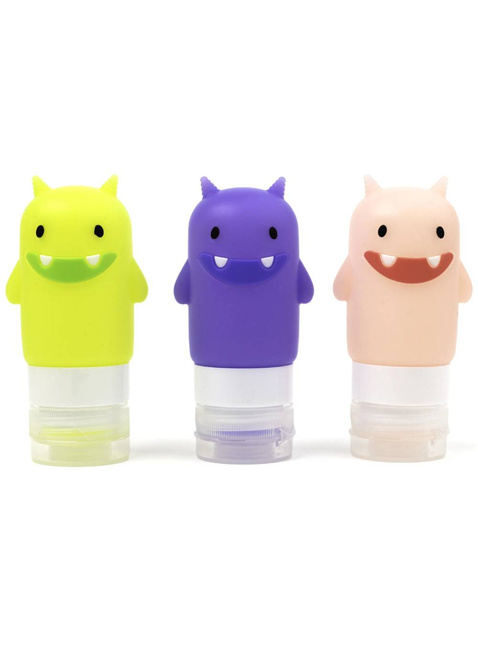 Buteleczki wielorazowe Yumbox Squeezy Monster Bottles 3 x 60 ml - green / purple / pink