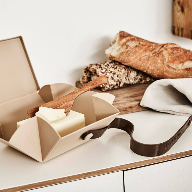 No.02 lunchbox składany z opaską Uhmm - mocca / black