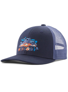 Dziecięca czapka z daszkiem Patagonia Kid's Trucker Hat - fitz roy foliage / new navy