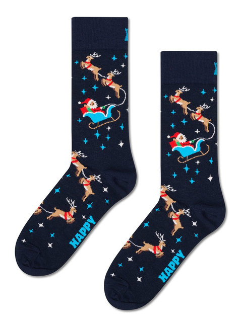 Skarpety unisex Happy Socks - navy / santa sleigh 