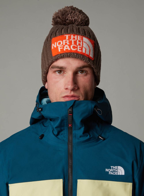 Czapka zimowa The North Face Heritage Ski Tuke Beanie - smokey brown / tnf orange / white dune