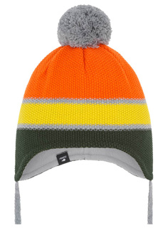 Czapka zimowa dziecięca Eisbar Milo Ear Kids Bobble Hat - grey / sun / dark orange