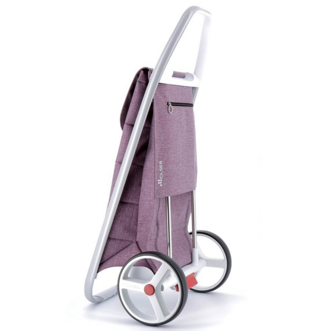 Wózek na zakupy ROLSER COM 8 Tweed Polar - malva
