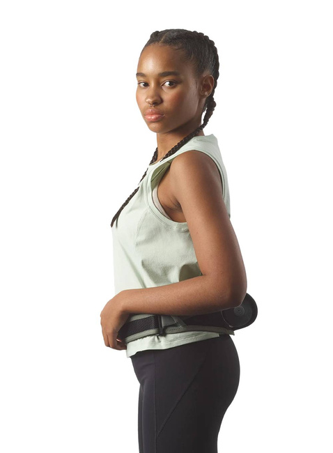 Pas sportowy z bidonem Salomon Cross Belt 1 Bottle - green milieu / agave green / sharp green