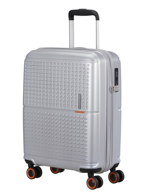 Walizka mała American Tourister GeoPop - metallic silver