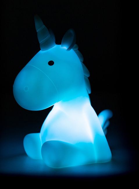 Lampka nocna na baterie Dhink Jednorożec - sky blue