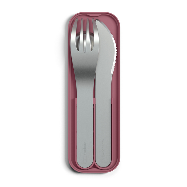 MB Pocket Monbento Nomad Cutlery Set stalowe sztućce - blush