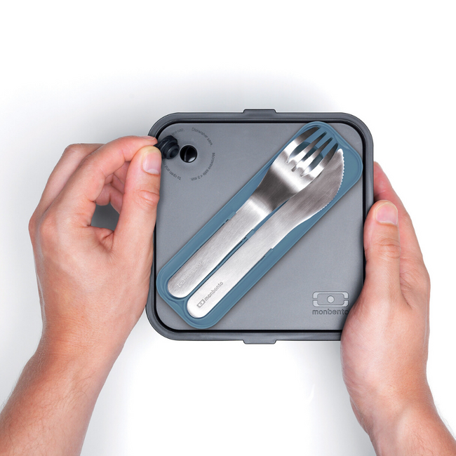 Komplet stalowych sztućców MB Pocket Monbento - coton