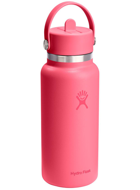 Butelka termiczna ze słomką Hydro Flask Wide Mouth Straw Cap 946 ml - popstar pink
