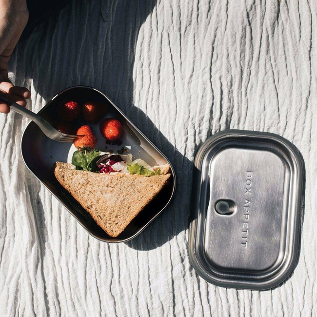 Duże stalowe pudełko Lunch Box Black + Blum - orange