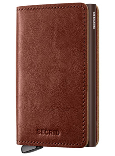 Skórzany portfel RFID Secrid Premium Slimwallet + Basco - whiskey