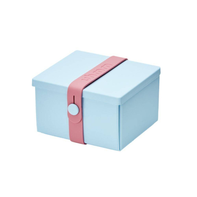 No.02 lunchbox składany z opaską Uhmm - light blue / pink