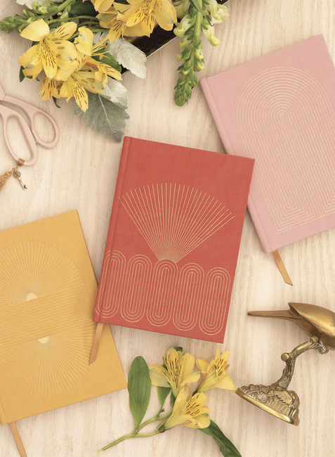 Notatnik z kieszenią Designworks Ink 160 stron Hard Cover Suede Cloth Journal - sun block