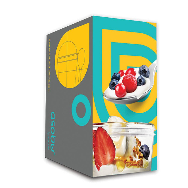 Lunchbox / pojemnik na jogurt z łyżką YO 2 GO Asobu - yellow