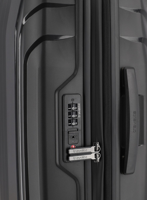 Walizka średnia poszerzana Travelite Elvaa Trolley M - black