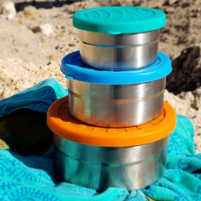 Zestaw 3 okrągłych pojemników na lunch Seal Cup Trio™ ECOlunchbox 