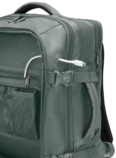 Plecak podróżny poszerzany Puccini Easy Pack Laptop 16" - zielony