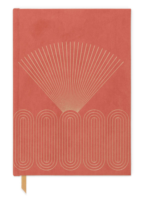 Notatnik z kieszenią Designworks Ink 160 stron Hard Cover Suede Cloth Journal - radiant rays