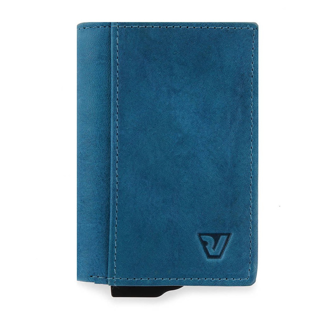 Skórzane etui na karty / portfel RFID Iron Roncato - ocean