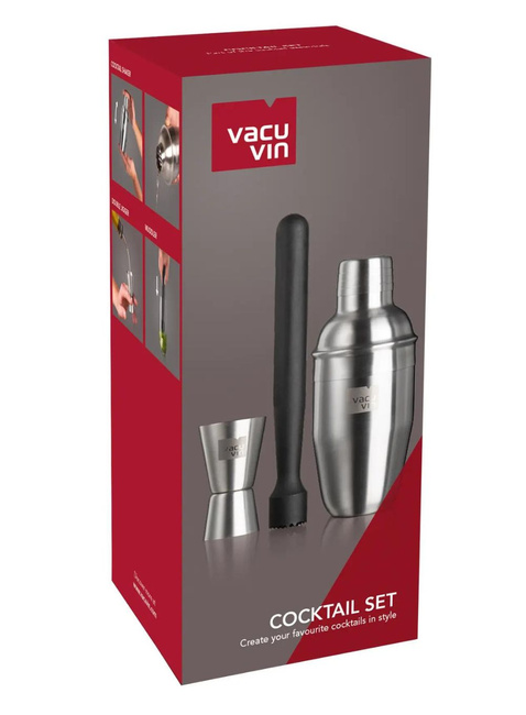 Zestaw z shakerem do koktajli Vacu Vin Cocktail Set - 3 elementy