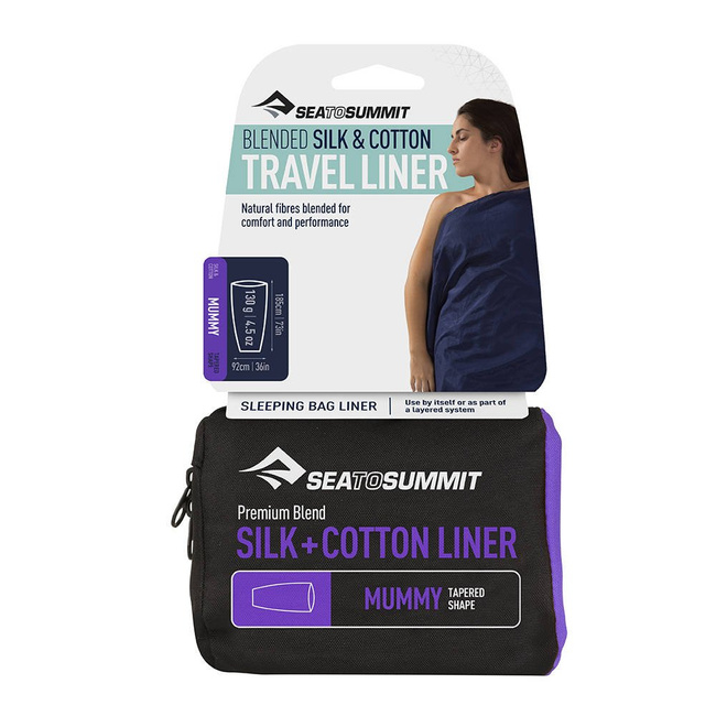 Prześcieradło Silk Cotton Liner Mummy Sea to Summit - navy