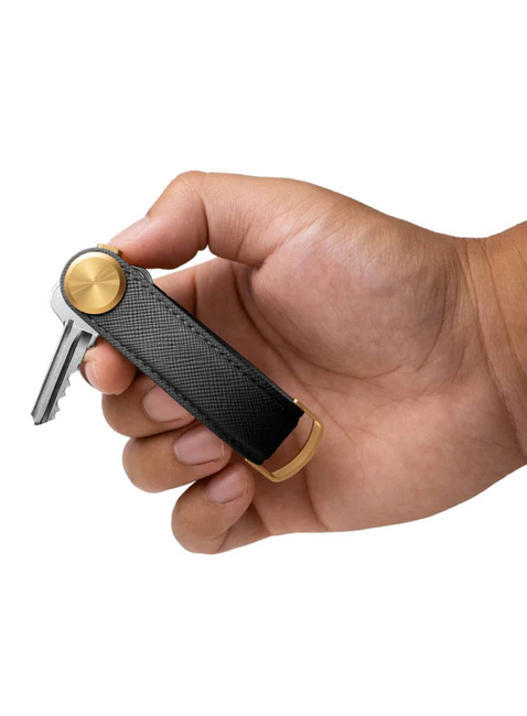 Skórzane etui organizer na klucze Orbitkey Key Organiser Pro Saffiano Leather - liquorice black