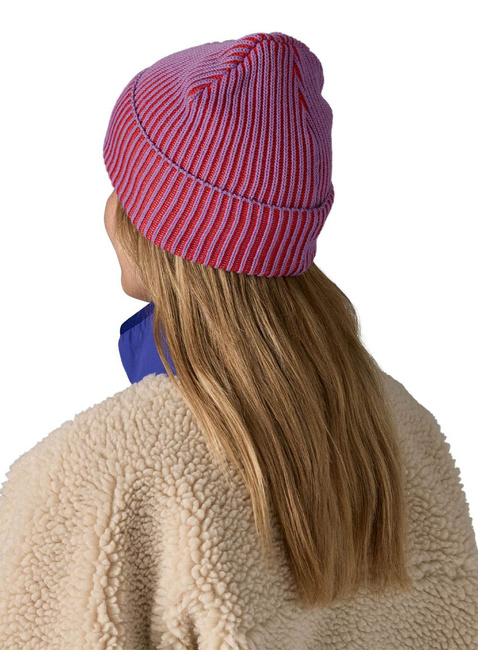 Czapka unisex Patagonia Fisherman's Rolled Beanie - contrast stripe / brisk purple