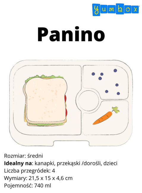Lunchbox dziecięcy Yumbox Panino 750 ml - hazy blue / panther