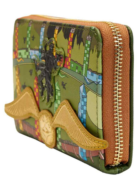 Portfel dziecięcy Loungefly x Harry Potter Zip Around Wallet - golden snitch