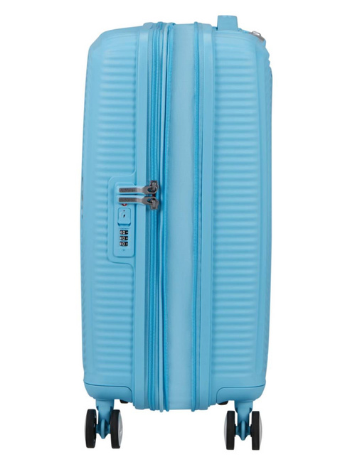 Walizka mała American Tourister Soundbox EXP - blueberry fizz