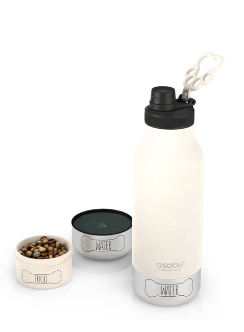 Butelka z miskami dla psa Asobu Buddy Bottle - white