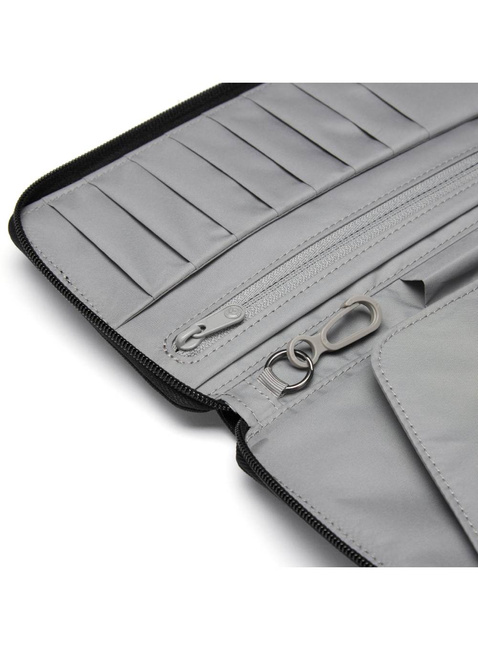 Portfel antykradzieżowy Pacsafe RFIDsafe Travel Wallet - jet black