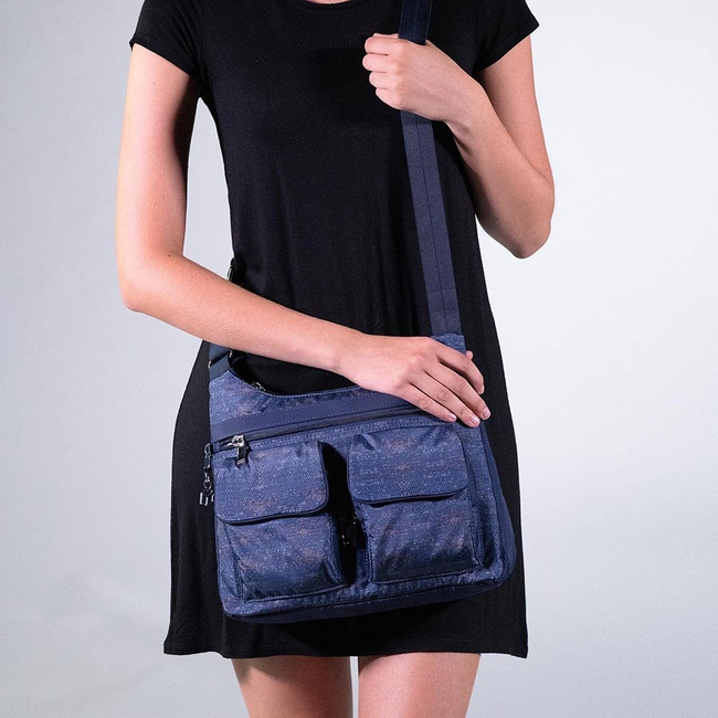 Torba na ramię Hedgren Prarie RFID - dark blue woven print