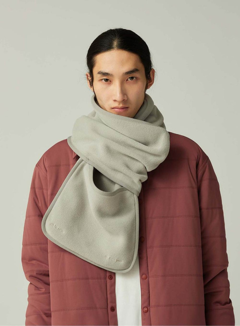 Szalik Snow Peak Water-Repellent Fleece Stole - light grey