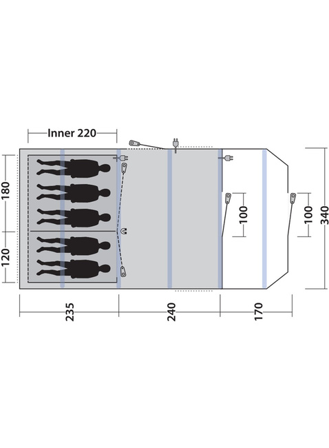 Namiot 5-osobowy dmuchany Outwell Stonehill 5 Air - navy night