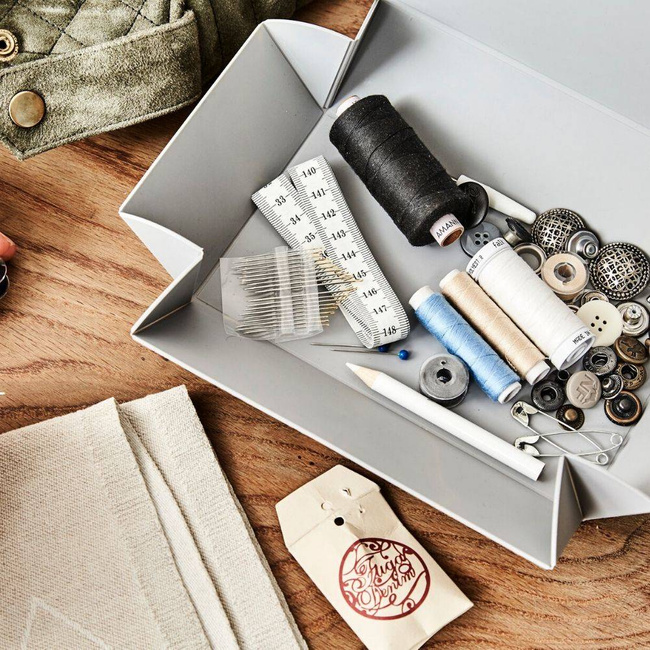 No.01 składany lunchbox z opaską Uhmm - light grey / mint