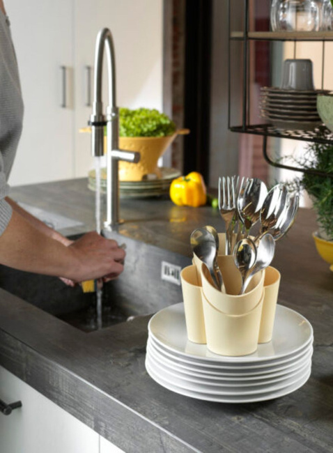 Pojemnik ociekacz na sztućce Blim+ Gocciolo - moka grey