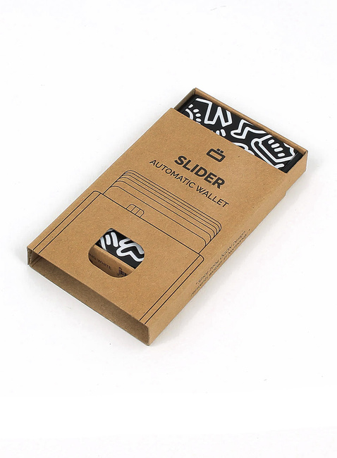 Etui aluminiowe na karty Ogon Design Slider - Keith Haring white