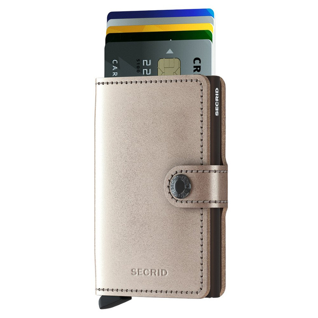 Mały portfel kieszonkowy Secrid Miniwallet - metallic champagne/brown 