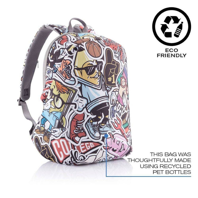 Plecak antykradzieżowy miejski XD Design Bobby Soft Art Art - graffiti