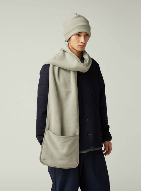 Szalik Snow Peak Water-Repellent Fleece Stole - light grey