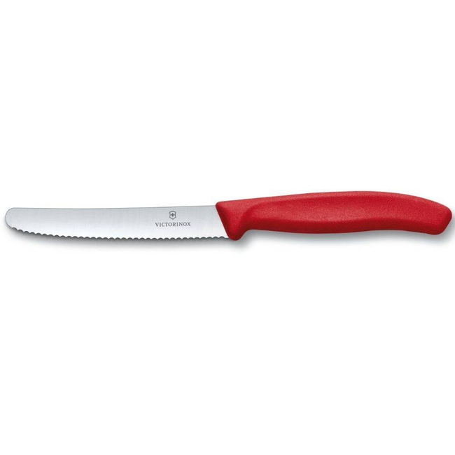 Nóż ząbkowany do krojenia 11 cm Swiss Classic Victorinox - czerwony