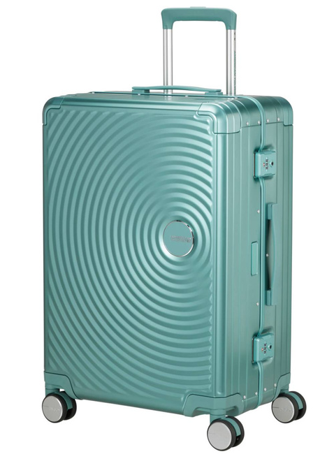 Walizka średnia American Tourister Soundbox Alu - dusty turquoise