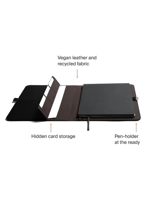 Etui na iPada podkładka z notatnikiem Orbitkey Compendium A4 Leather Free - black