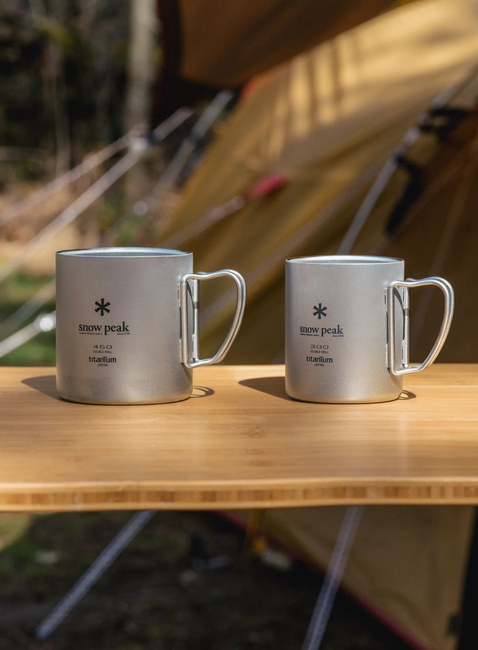 Izolowany kubek tytanowy Snow Peak Ti -Double 300 Mug- silver