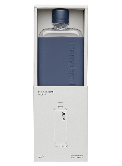 Wielorazowa butelka na wodę Memobottle Original Slim 450 ml - midnight blue