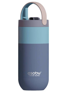 Butelka termiczna ze słomką Asobu Orbit 880 ml - pastel blue