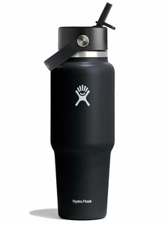 Butelka termiczna ze słomką Hydro Flask Wide Mouth Travel Bottle 946 ml - black